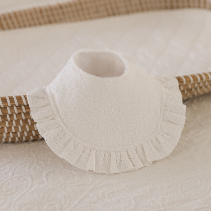 White Daisy Frilly Bib