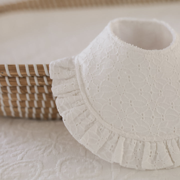 White Daisy Frilly Bib
